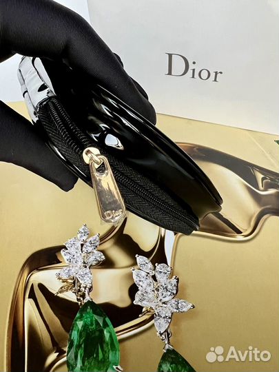 Косметичка Dior чёрная лаковая