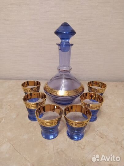 Графин и 6 стопок. Чехия.Отличный подарок