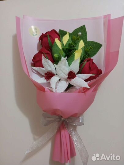 Букет с конфетами, ручная работа