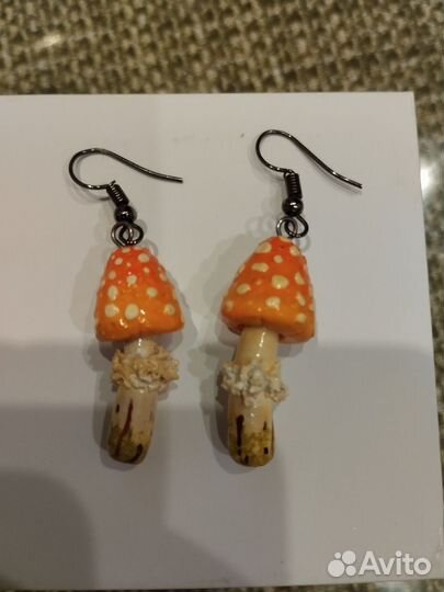 Серьги грибочки