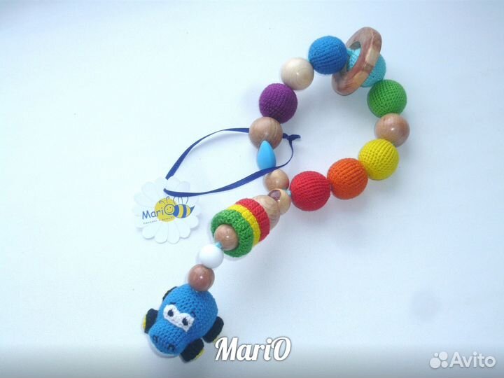 Радужный комплект - Слингобусы и грызунок браслет