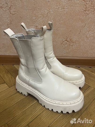 Сапоги женские белые