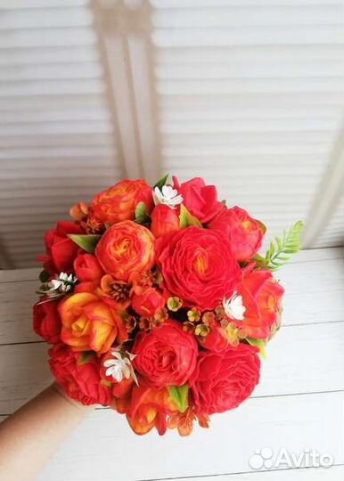 Мыльный букет из пионов и роз