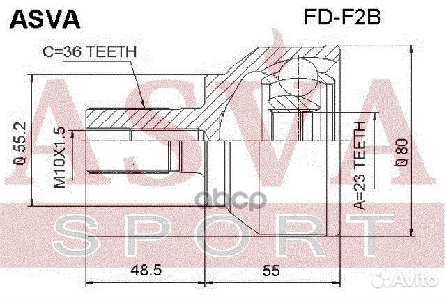 ШРУС наружный focus 36x23x56 FDF2B asva