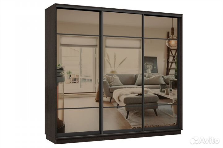 Шкаф купе Лайт 35 (11;11;11) Зеркало бронза