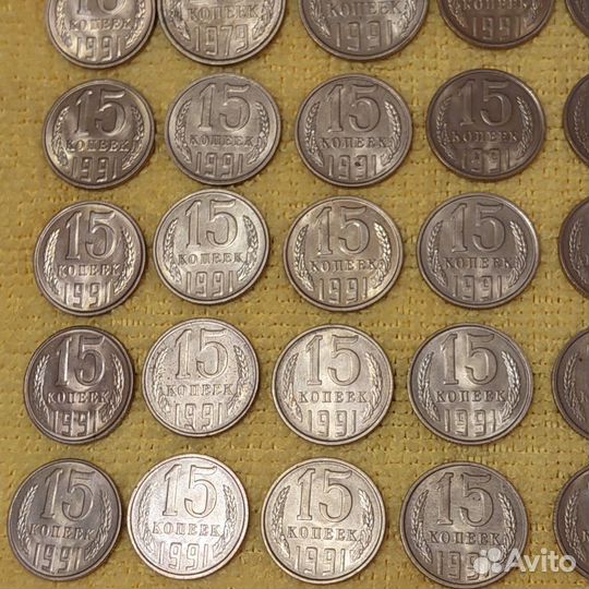 Монеты 10,15,20 копеек СССР в штемпельном блеске