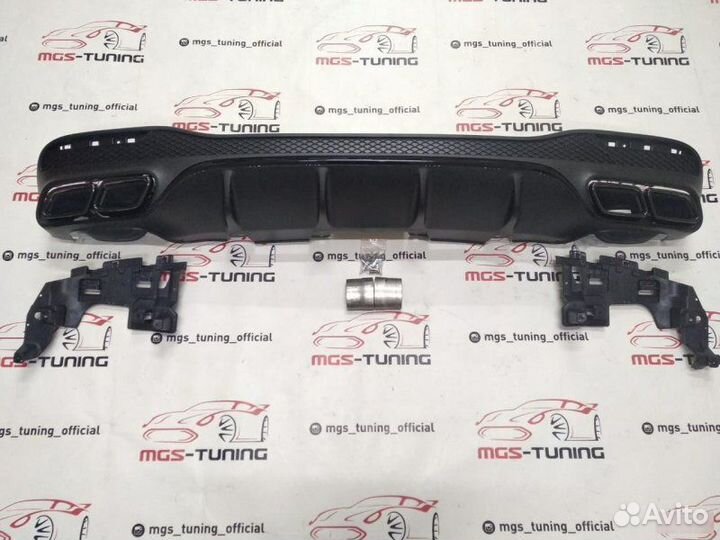 Диффузор и насадки Mercedes GLE 63 AMG All black