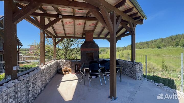 Заборы, подпорные стены, беседки из габиона, бруса