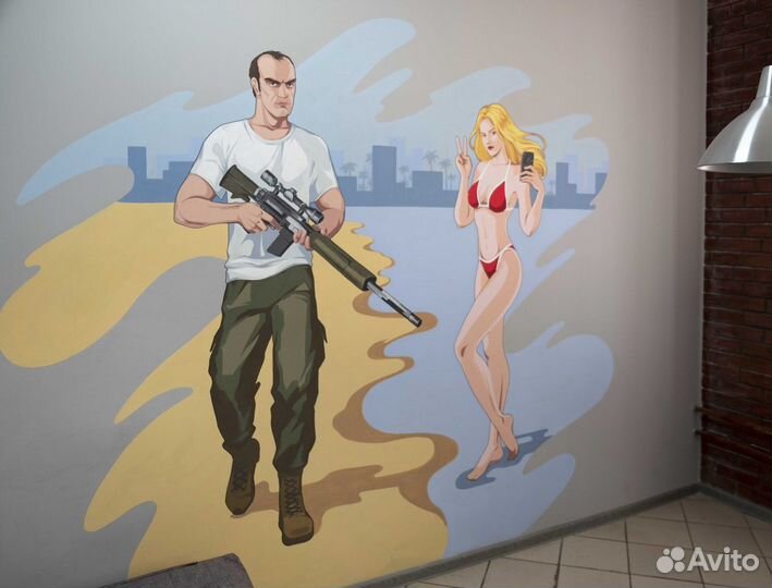 Роспись стен, портрет по фото