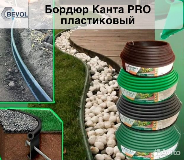 Бордюр Канта PRO (kanta PRO) пластиковый чёрный