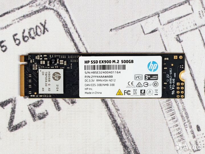 500Gb m.2 SSD накопитель HP EX900 21001500Mbs NVMe
