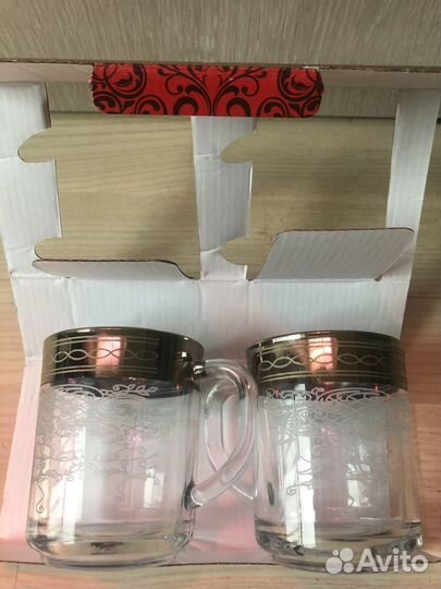 Стеклянные кружки чашки с ручкой прозрачные,250 мл