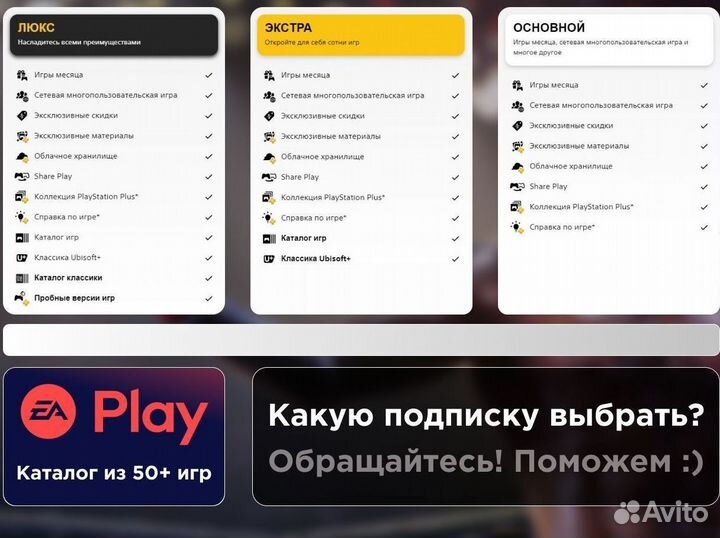 Игра в аренду подписка PS Plus EA Play каталог