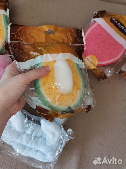 Губки, мочалки, повязки с ушками новые