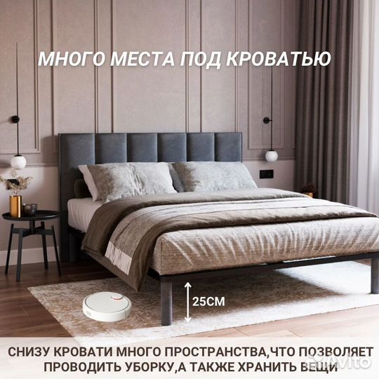 Кровать двухспальная с мягким изголовьем 160*200