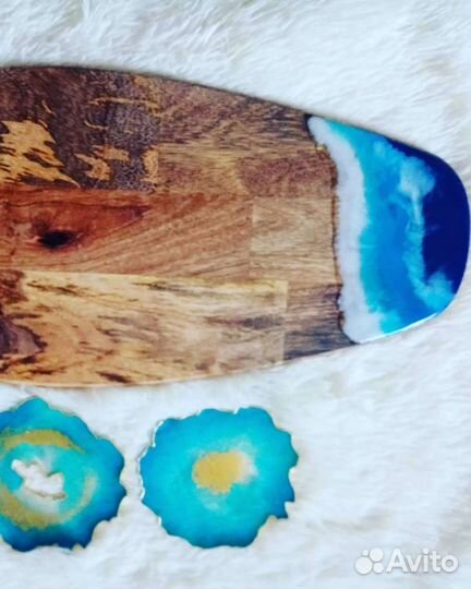 Серф-доска разделочная 52*22 из дерева манго