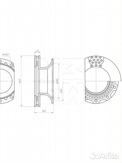 Диск тормозной BPW (03.088.35.057)