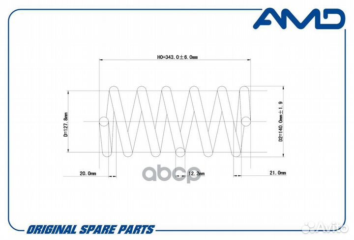 Пружина передняя 54630-25150 amdsp114 AMD