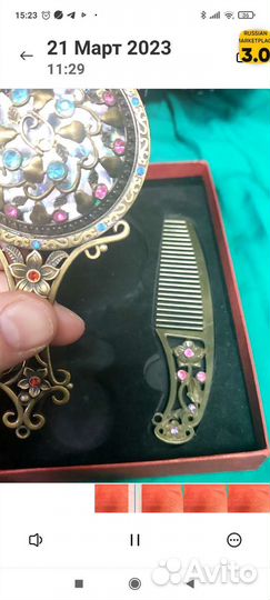Зеркало с расческой подарочный набор винтаж