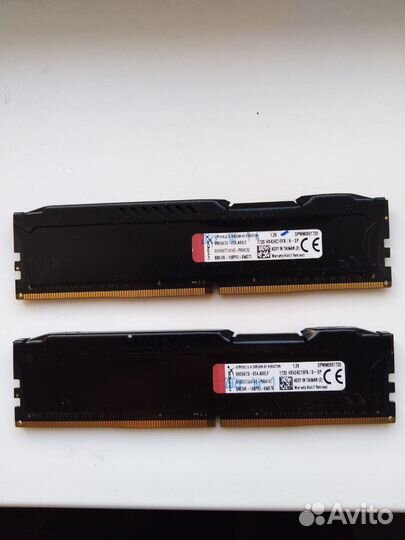 Оперативка Kingston hyperх DDR4 8x2 гб.2400 мгц