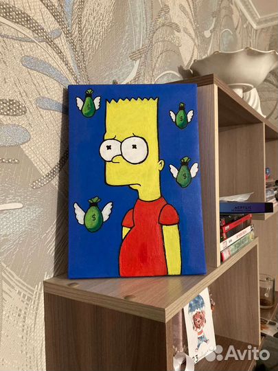 Интерьерная картина на холсте Барт Симпсон