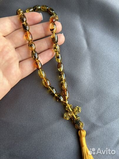 Набор браслет и бусы из янтаря