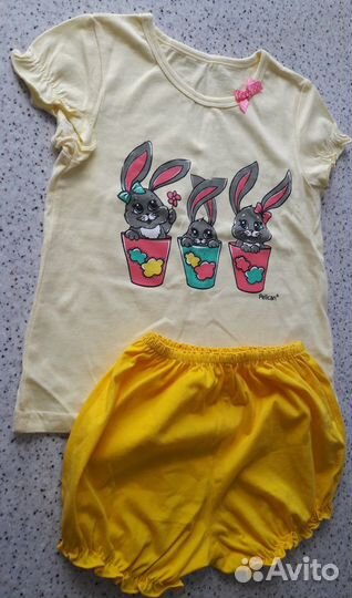 Костюм летний для девочки 4 года Пеликан