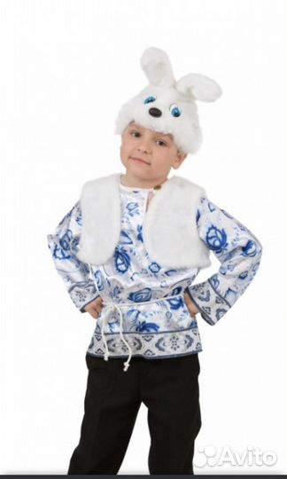 Карнавальные костюмы. Волк, зайчик, петрушка