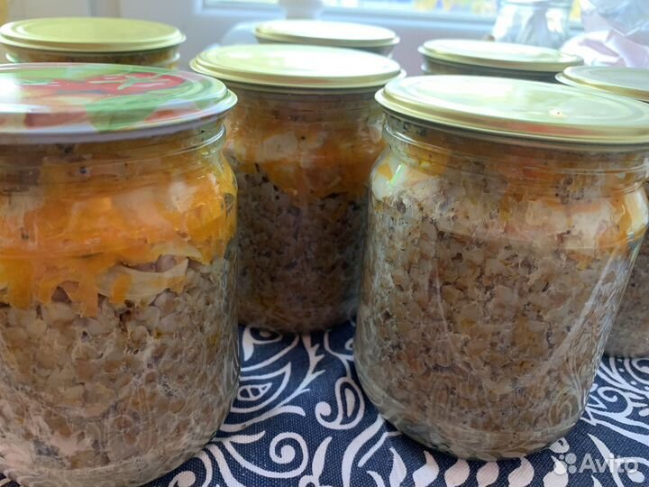 Тушенка свинина домашняя, каши с мясом