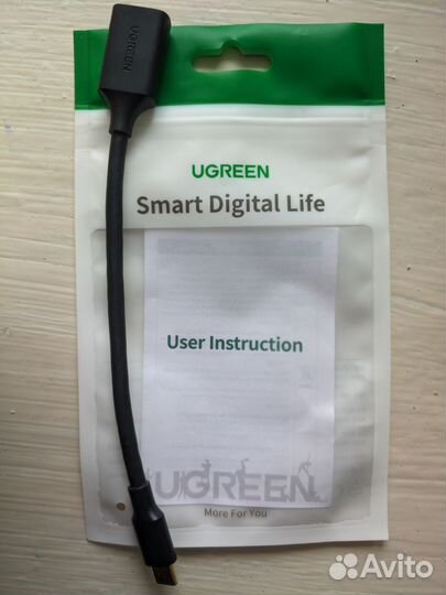 Otg переходник 3.0 USB-A на USB-C Ugreen