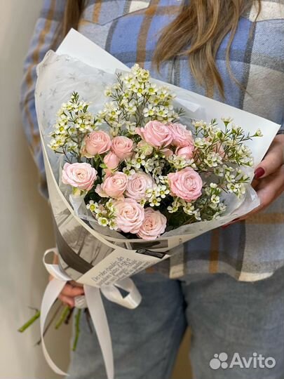 Букет кустовая роза (открытка в подарок)