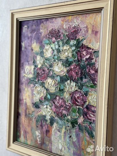 «Букет цветов, розы» картина маслом