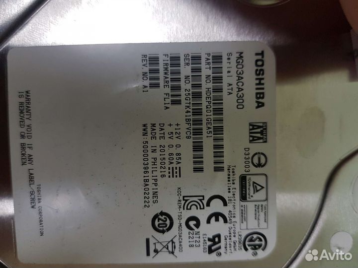 Серверный жёсткий диск toshiba 3 TB 7,2k SATA