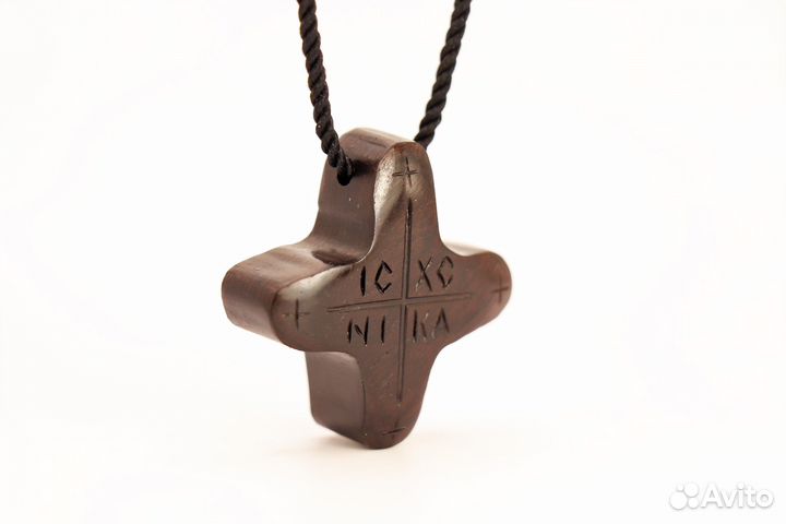 Крест нательный из древесины Эбен