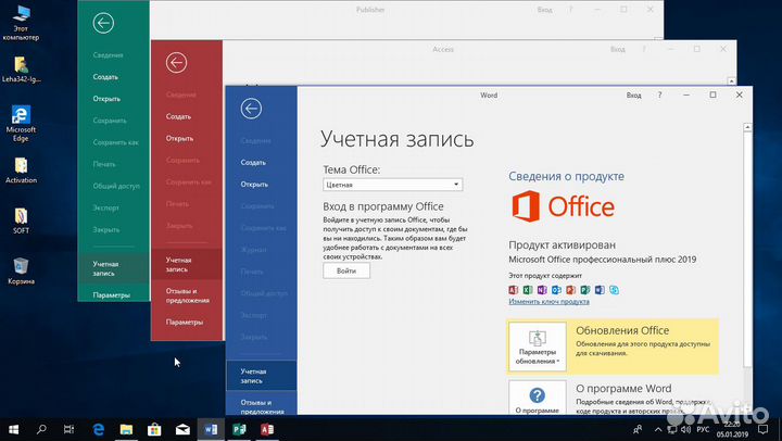 Ключ Office 2019 Pro Plus (Лицензия, 1 устройство)