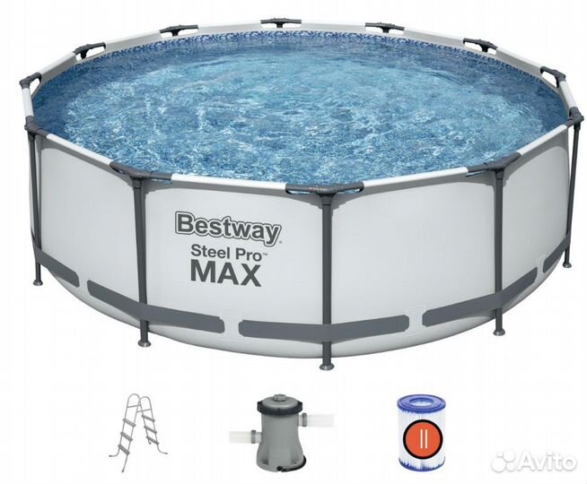 Каркасный бассейн Bestway круг 366х100см комплект