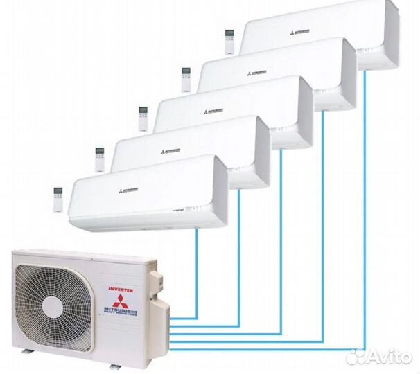 MH SCM100zм-S (мах 5 внутр.) + SRK20ZS-W 5 шт