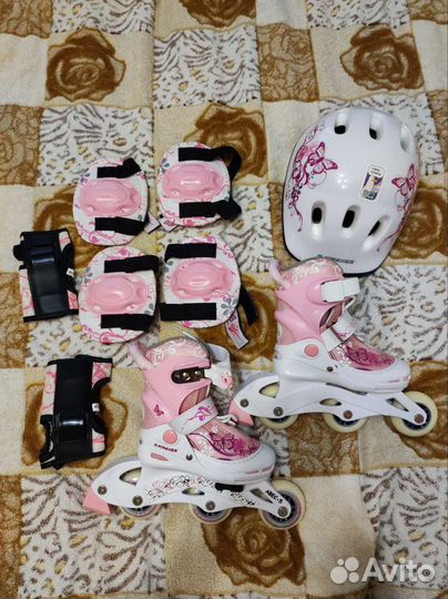 Роликовые коньки 26-29 размера с комплектом защиты