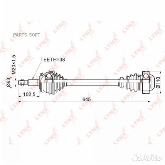 Lynxauto CD1161 Привод в сборе перед лев