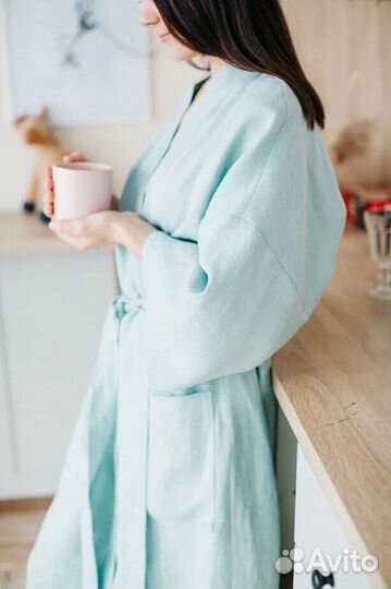 Халат кимоно льняной