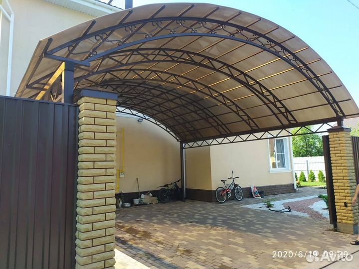 Навес под авто / навес с мягкой кровлей