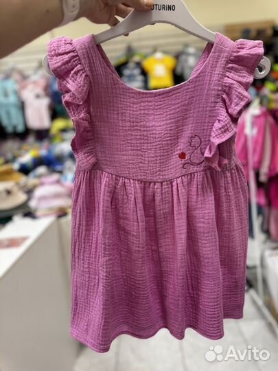 Платье для девочки из муслина 98-116