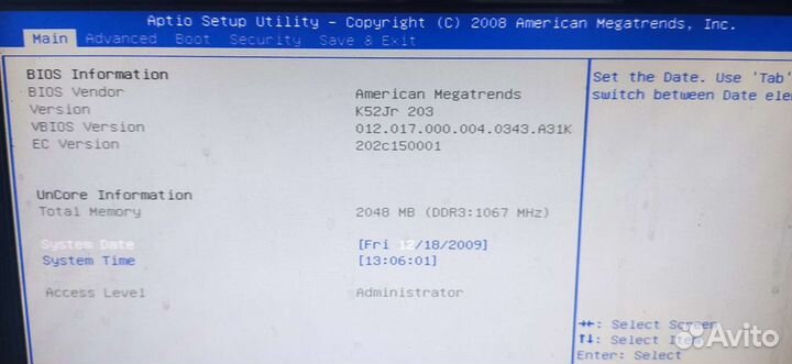 Asus K52JT (k52jr main board rev: 2.3A)
