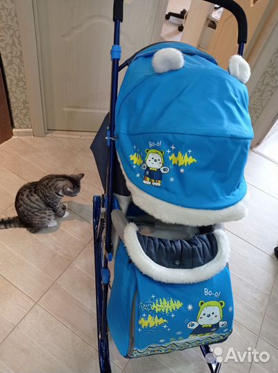 Коляска санки с колёсами