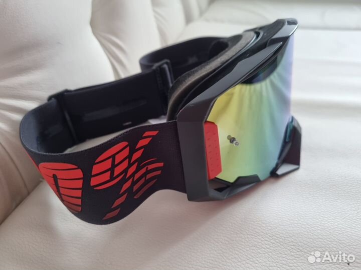 Маска 100 Armega Goggle Tzar Золотая Линза