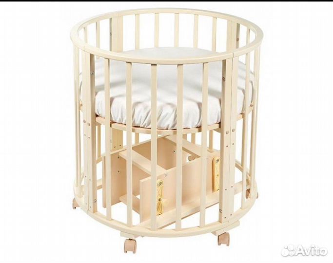 Кроватка трансформер круглая с маятником