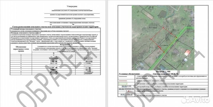 Схема расположения земельного участка на кпт