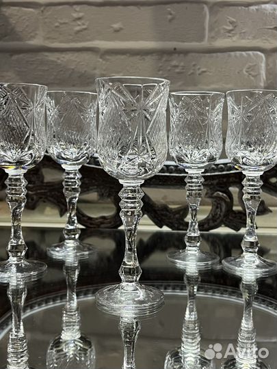 Хрусталь рюмки, сахарница винтаж СССР