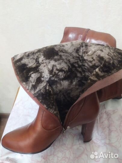 Сапоги осень весна женские на каблуке 39 размер