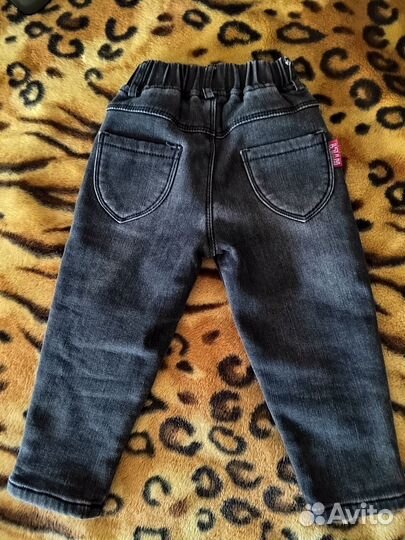 Джинсы для девочки утеплённые